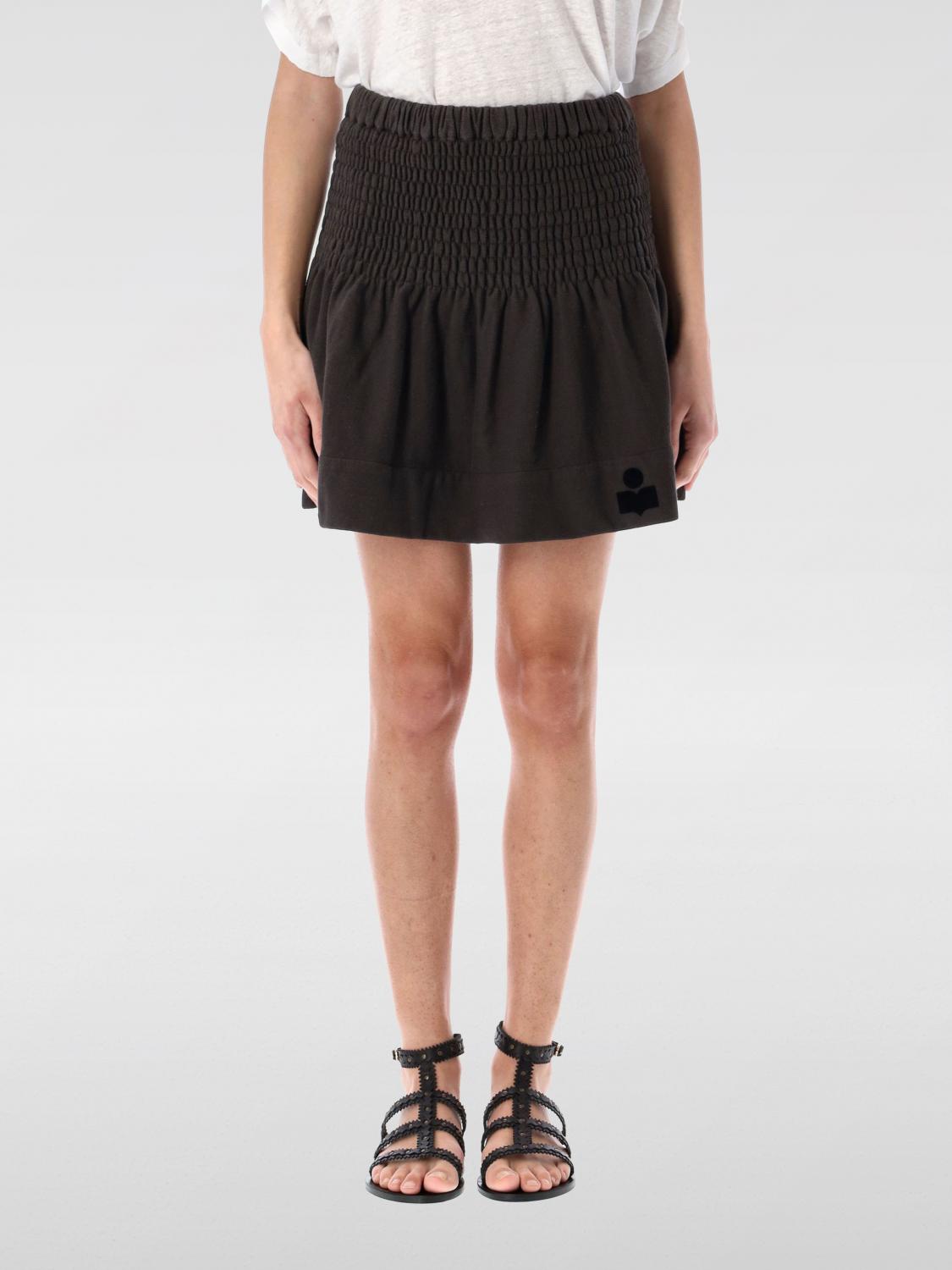 Isabel Marant Étoile Isabel Marant Etoile Charcoal Cotton Pacifica Mini Skirt In Black