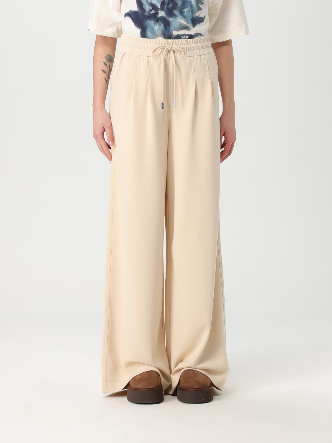 Hugo Boss Pants Boss Woman Color Beige In Beige