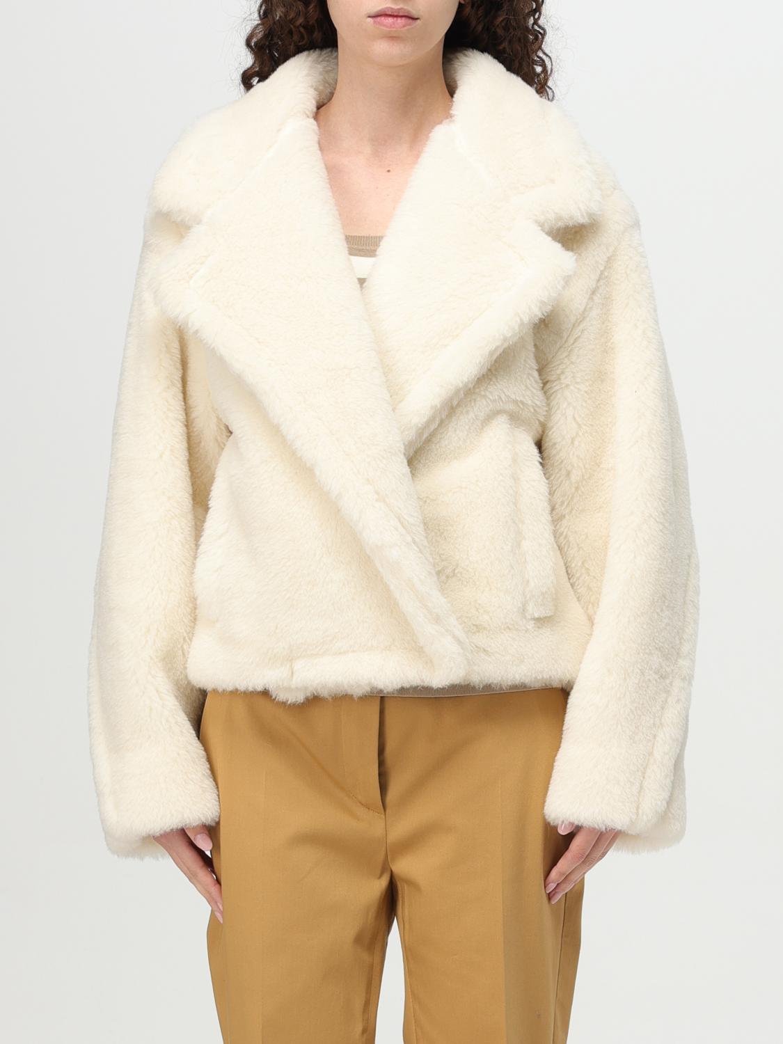 Max Mara Oggeri Teddy Short Coat In White