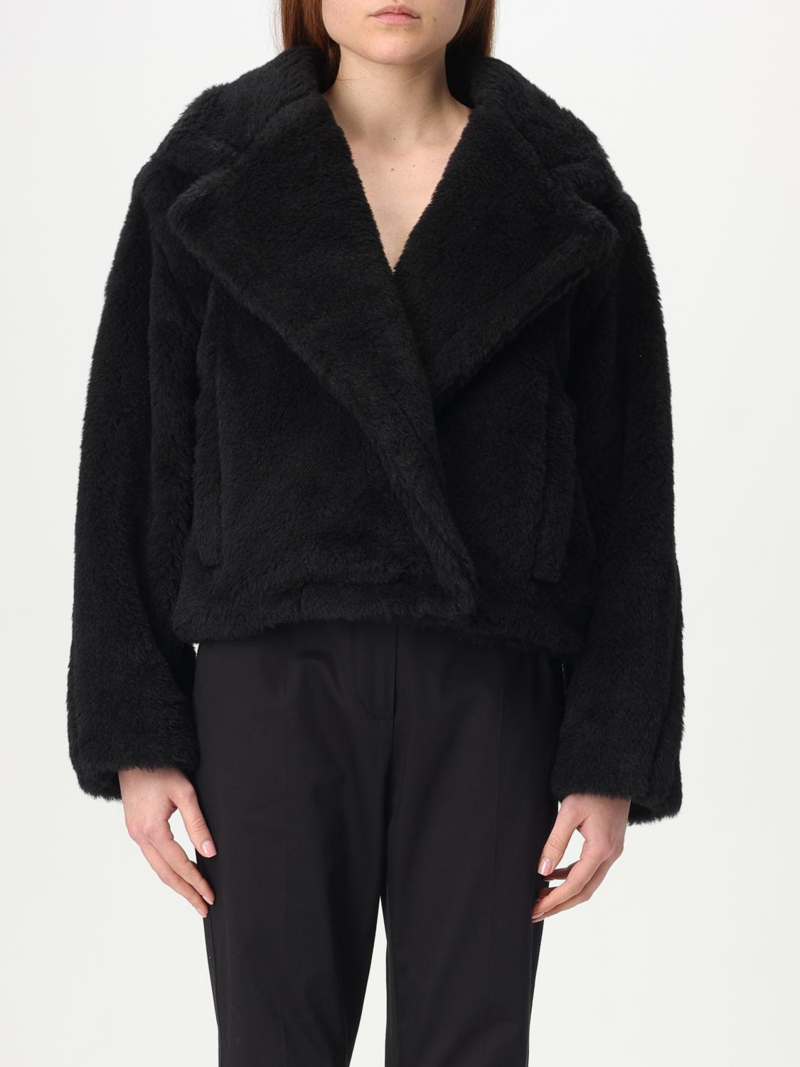 Max Mara Oggeri Alpaca, Wool, And Silk Teddy Coat In Black