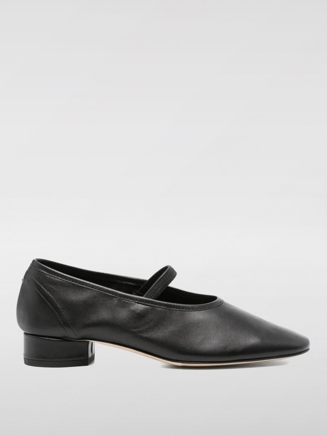Aeyde Womens Pippa Block-heel Leather Ballet Flats Blac In Black