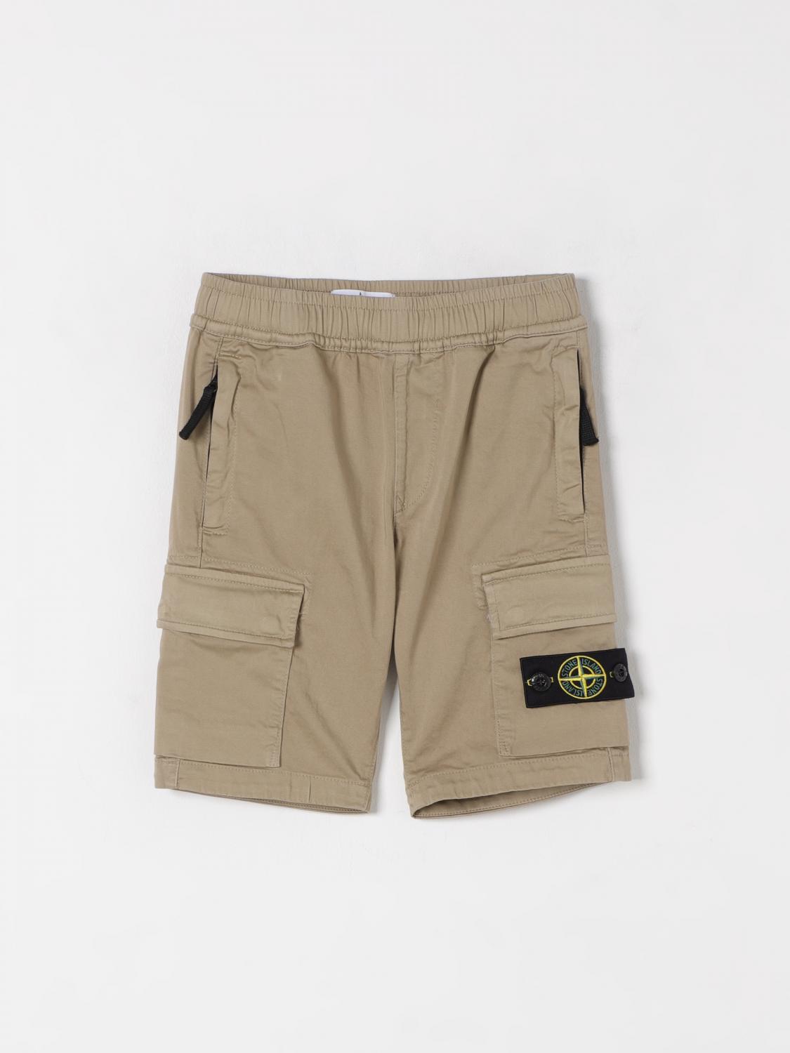 Stone Island Compass-patch Cargo Shorts In Safari