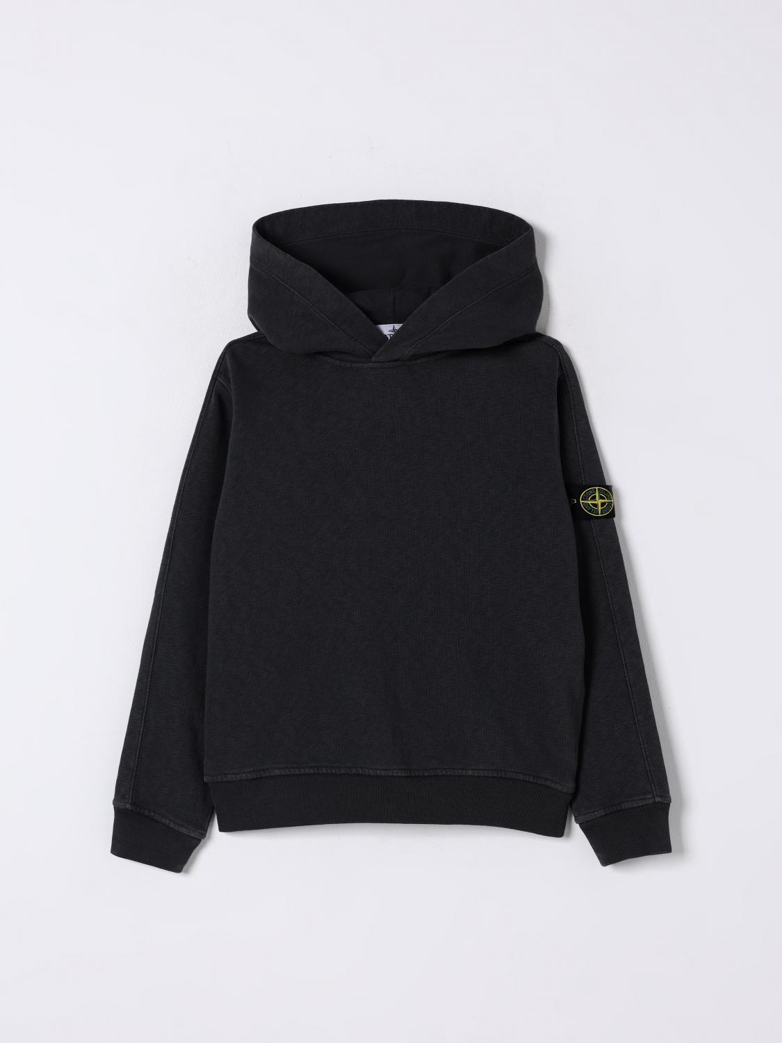 Stone Island Sweater Junior Kids Color Charcoal In Charcoal