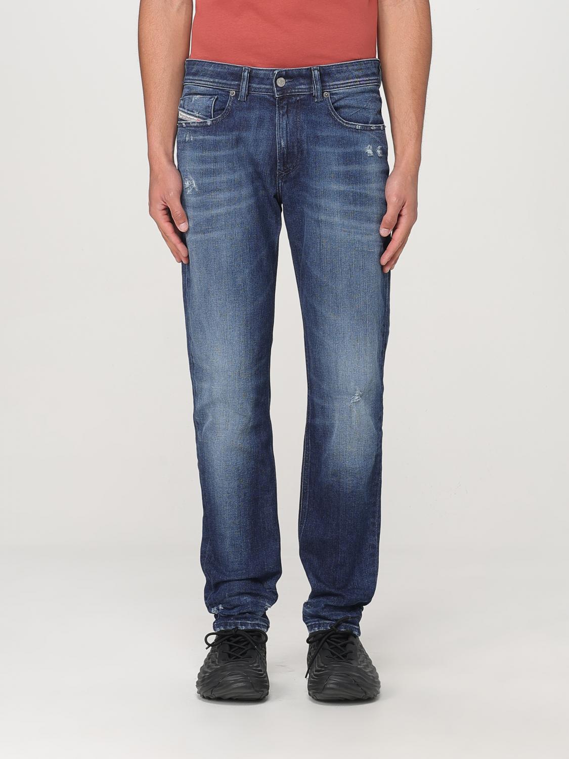 Diesel Denim Trousers With Belt Loops In Denim
