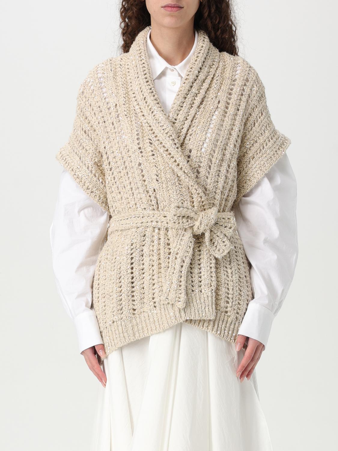 Brunello Cucinelli Cardigan Woman Color Beige In Beige