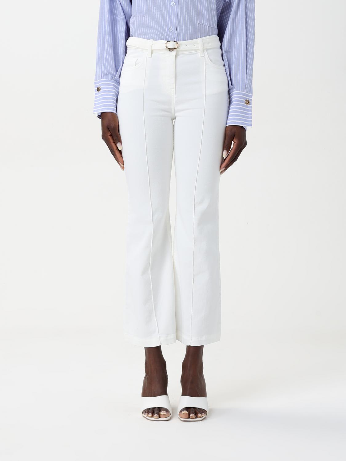 Shop Twinset Pants Woman Color White