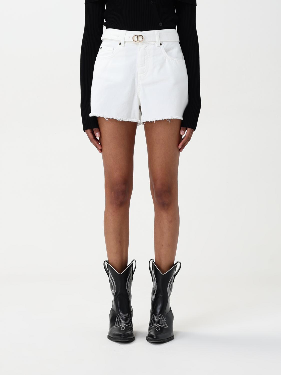 Shop Twinset Short Woman Color White