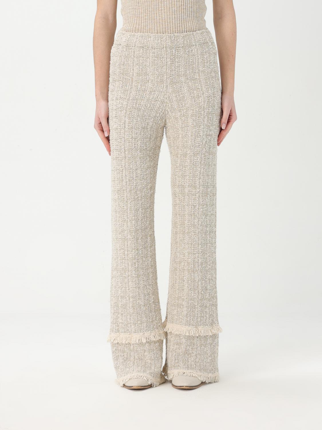 Shop Twinset Pants Woman Color Gold