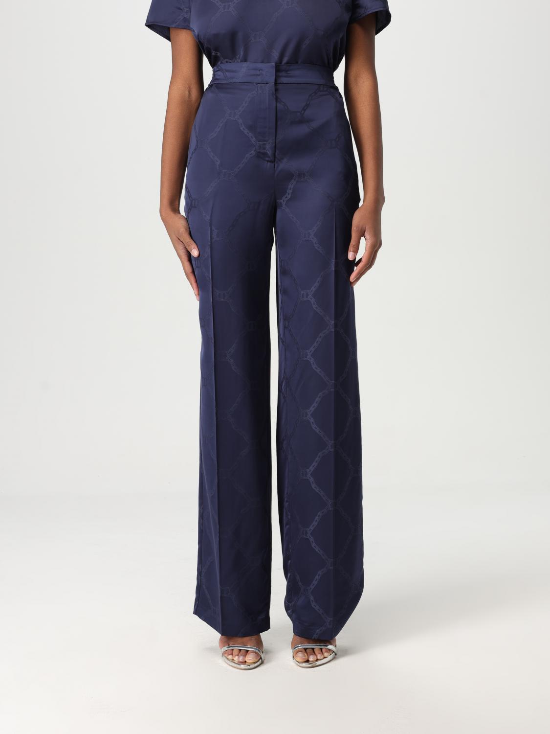 Twinset Pants Woman Color Indigo In Indigo