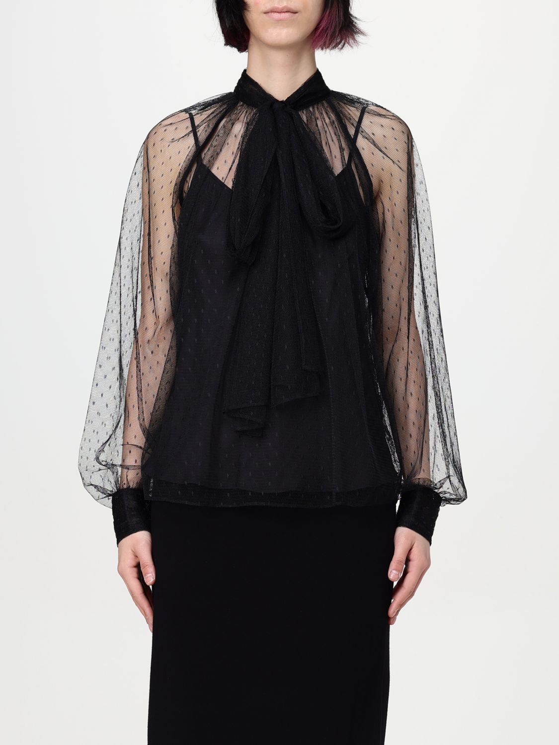 Twinset Top Woman Color Black In Black
