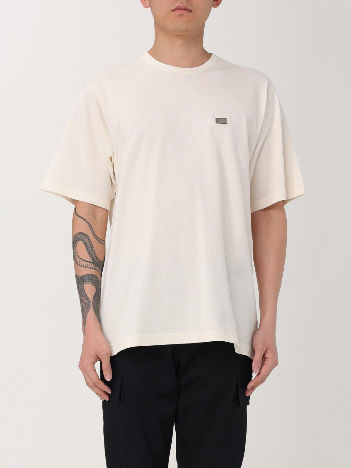 Dolce & Gabbana T-shirt Men Color Yellow Cream In Neutral