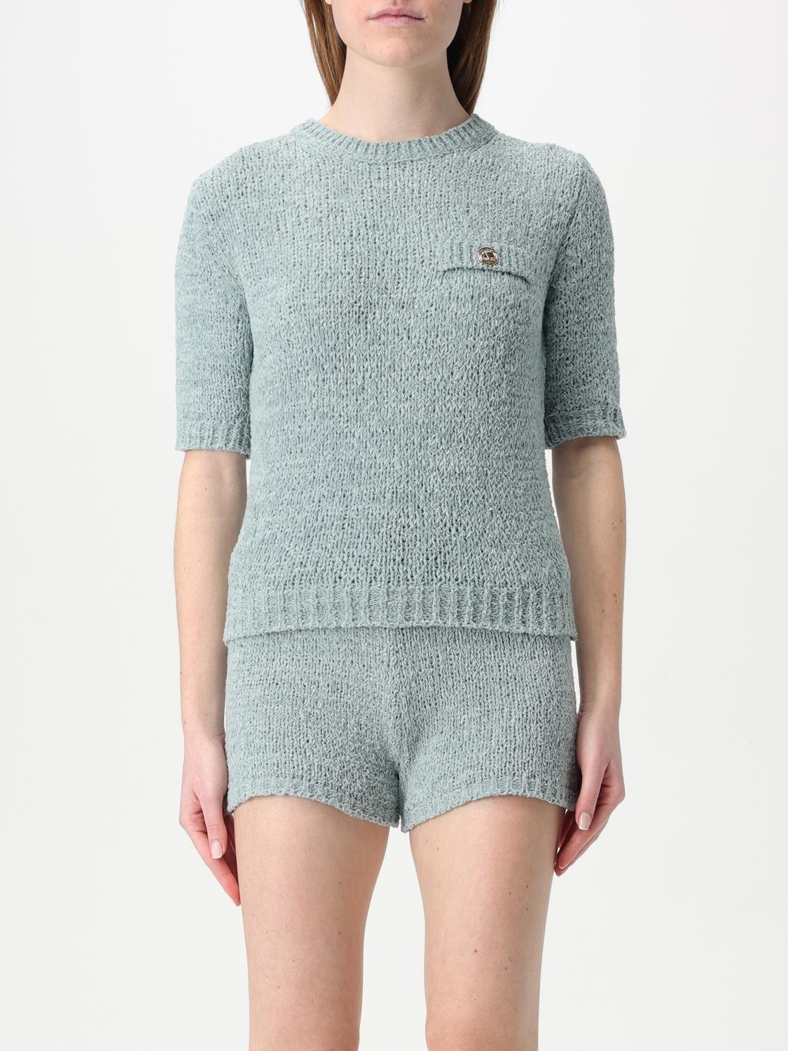 Shop Twinset Sweater Woman Color Gnawed Blue