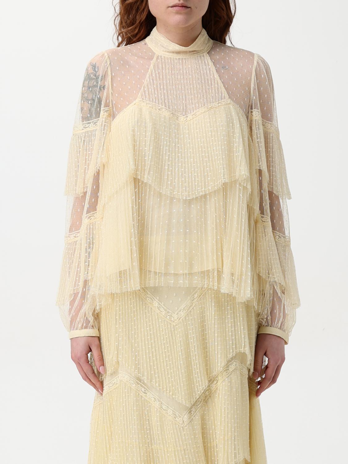 Twinset Ruffle-detailing Blouse In Butter
