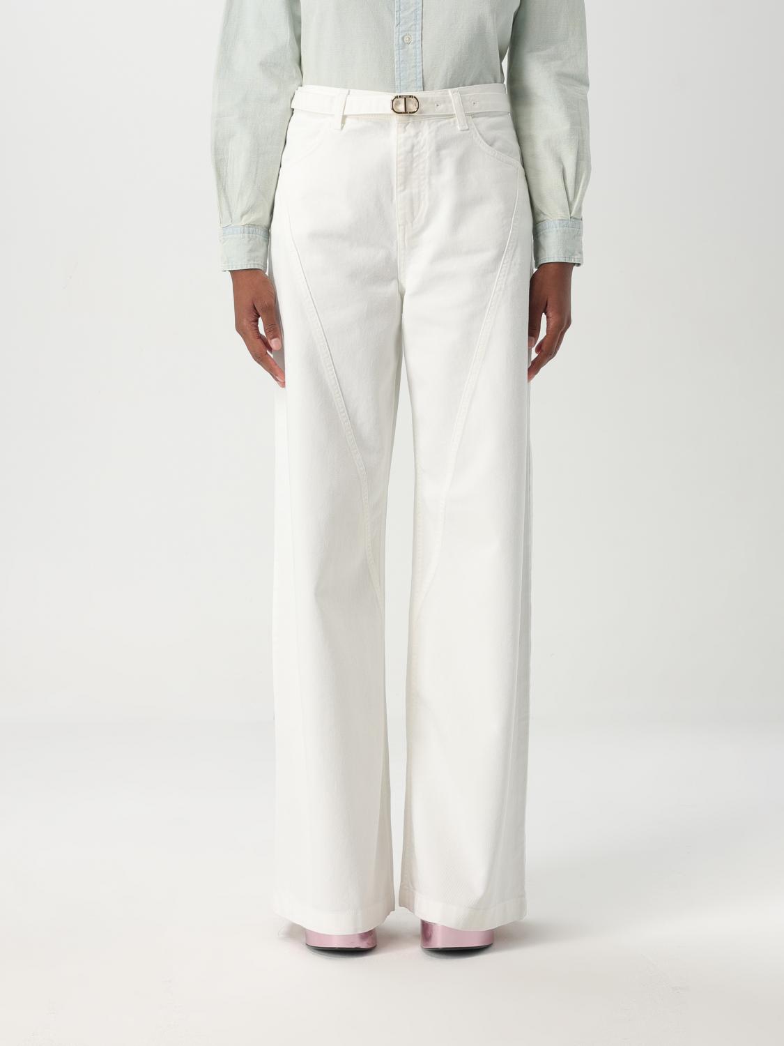 Twinset Jeans Woman Color White In White