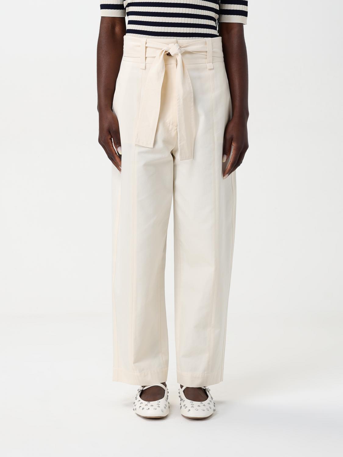 Shop Twinset Pants Woman Color Pearl