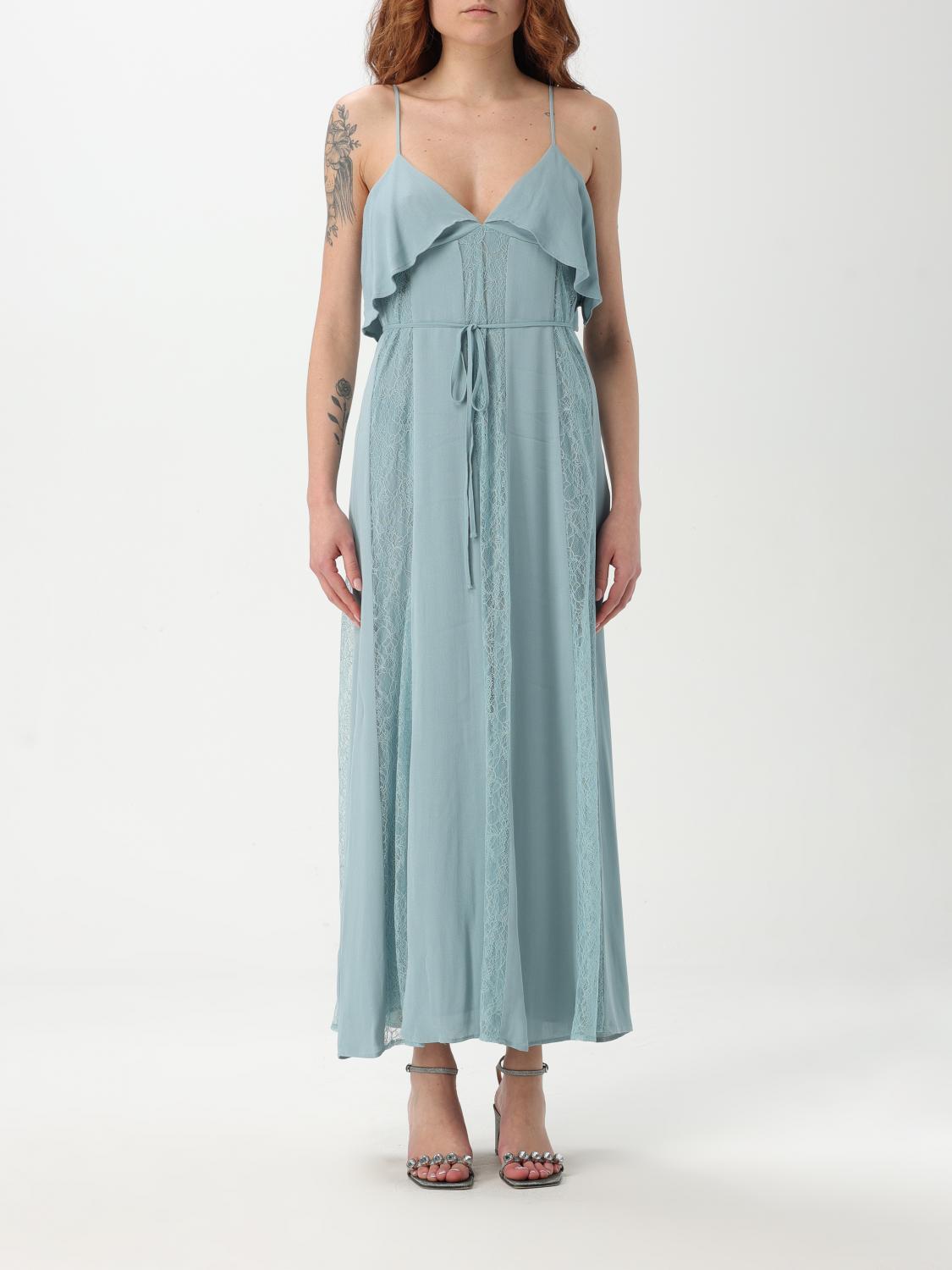 Shop Twinset Dress Woman Color Gnawed Blue