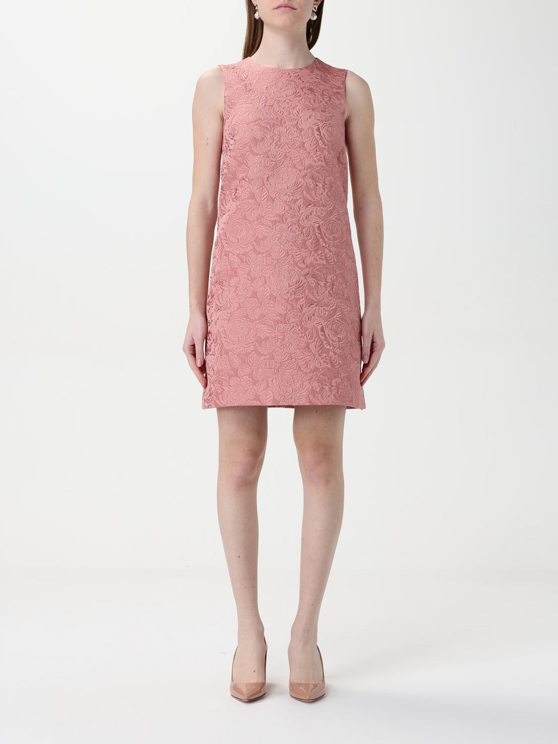 Dolce & Gabbana Short Floral Sack Dress In Pink