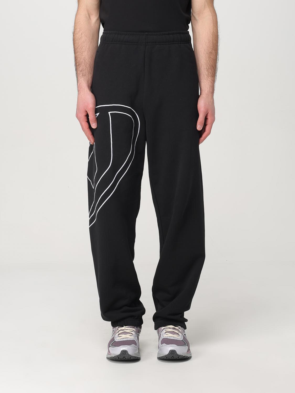 Diesel Cotton Trousers With Graphic Detail And Fit In Black