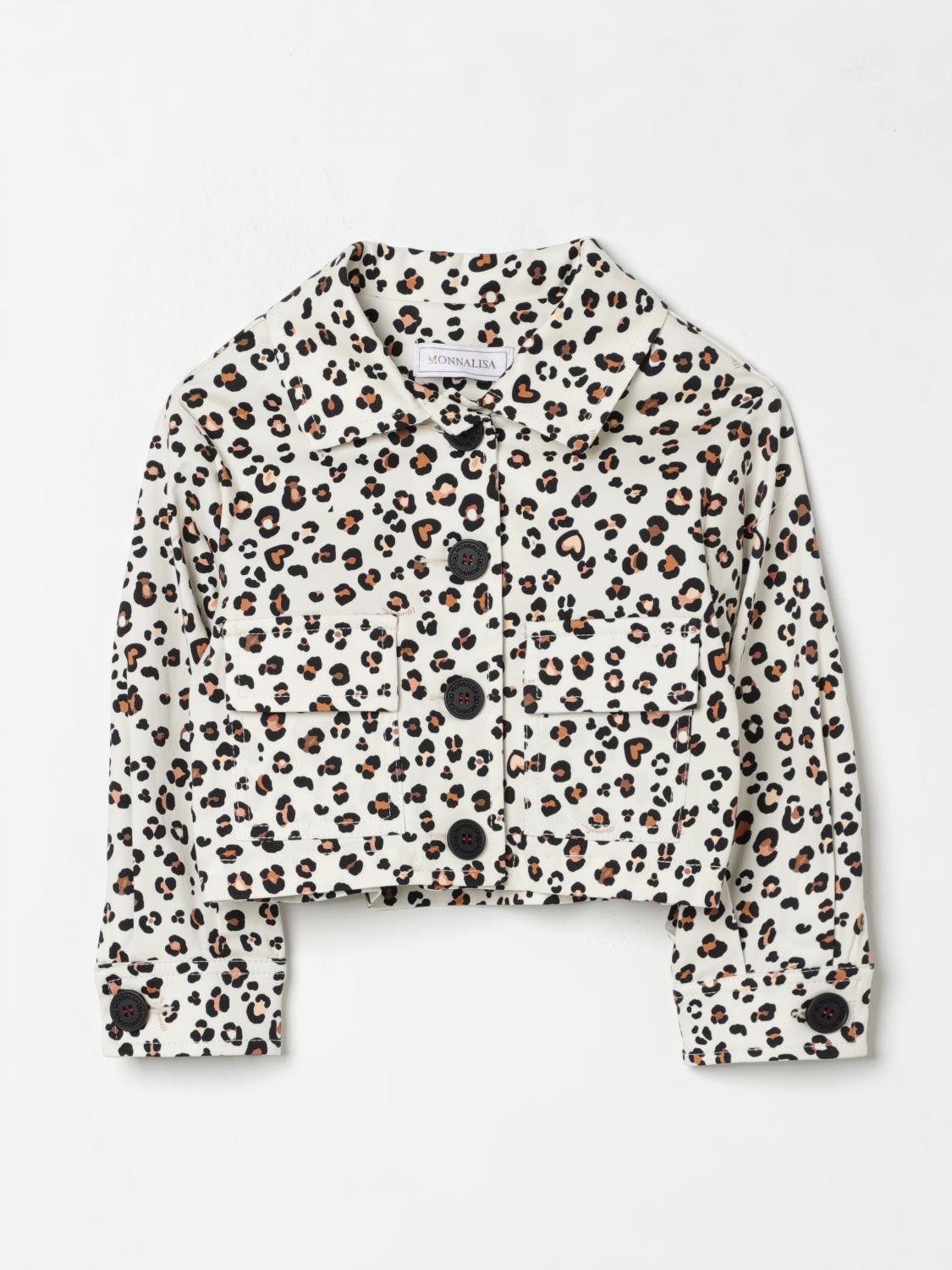 Monnalisa Jacke Aus Gabardine Mit Animal-print In Bunt