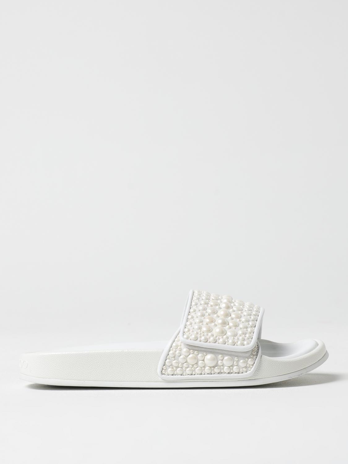 Jimmy Choo Flat Sandals Woman Color White In White
