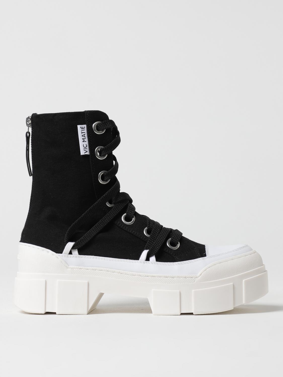 Vic Matie Round Toe High Top Casual Shoes In Black