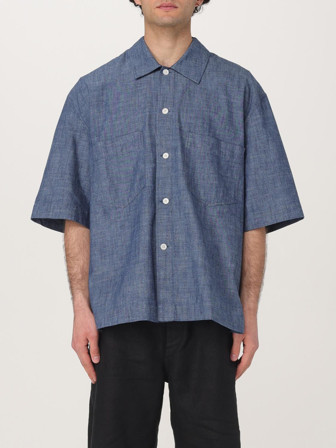 Sunflower Classic Cotton Shirt With Front Button Fastening In Blau