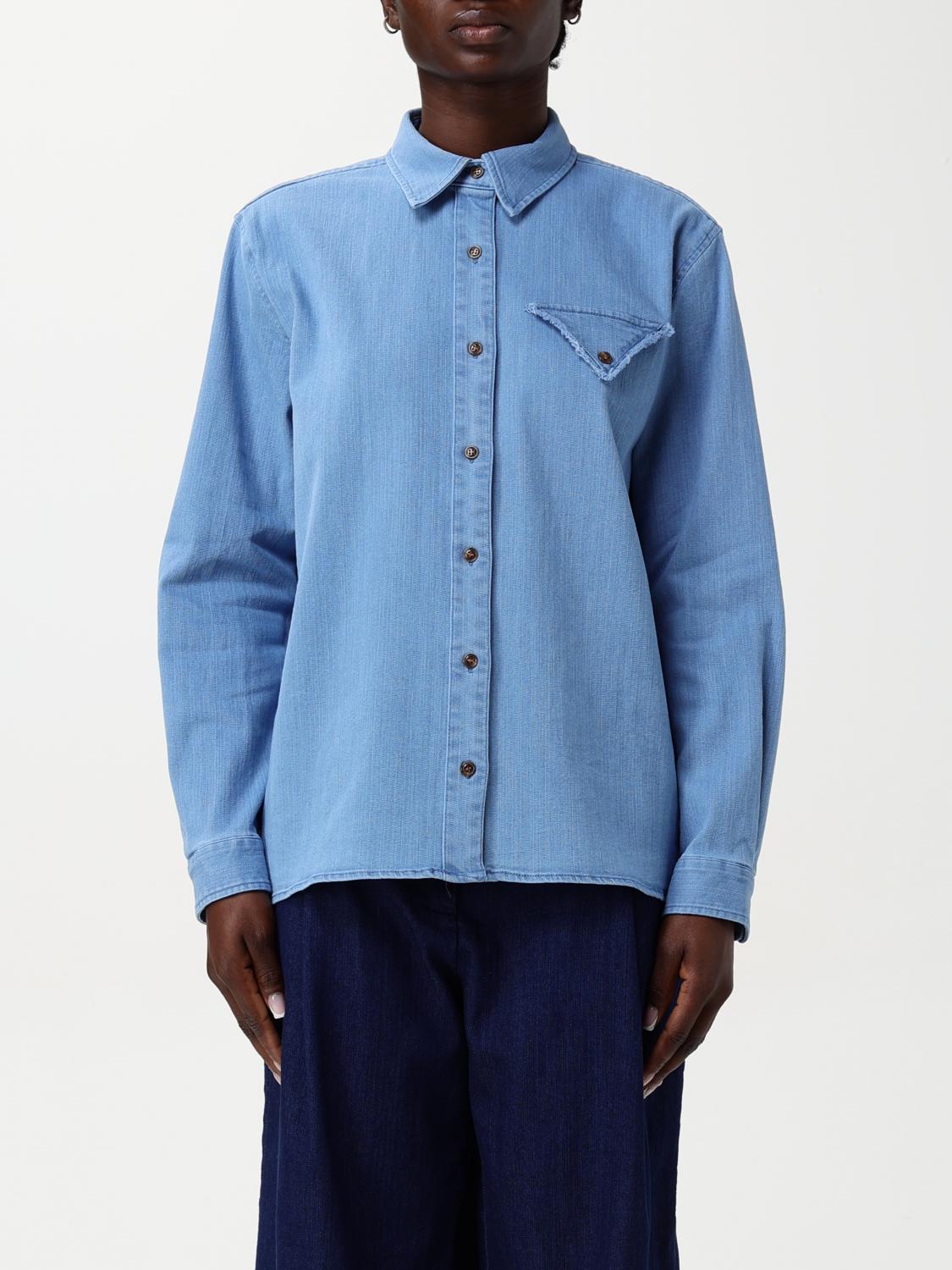 The Garment Denim Buttoned Shirt In Blue 1
