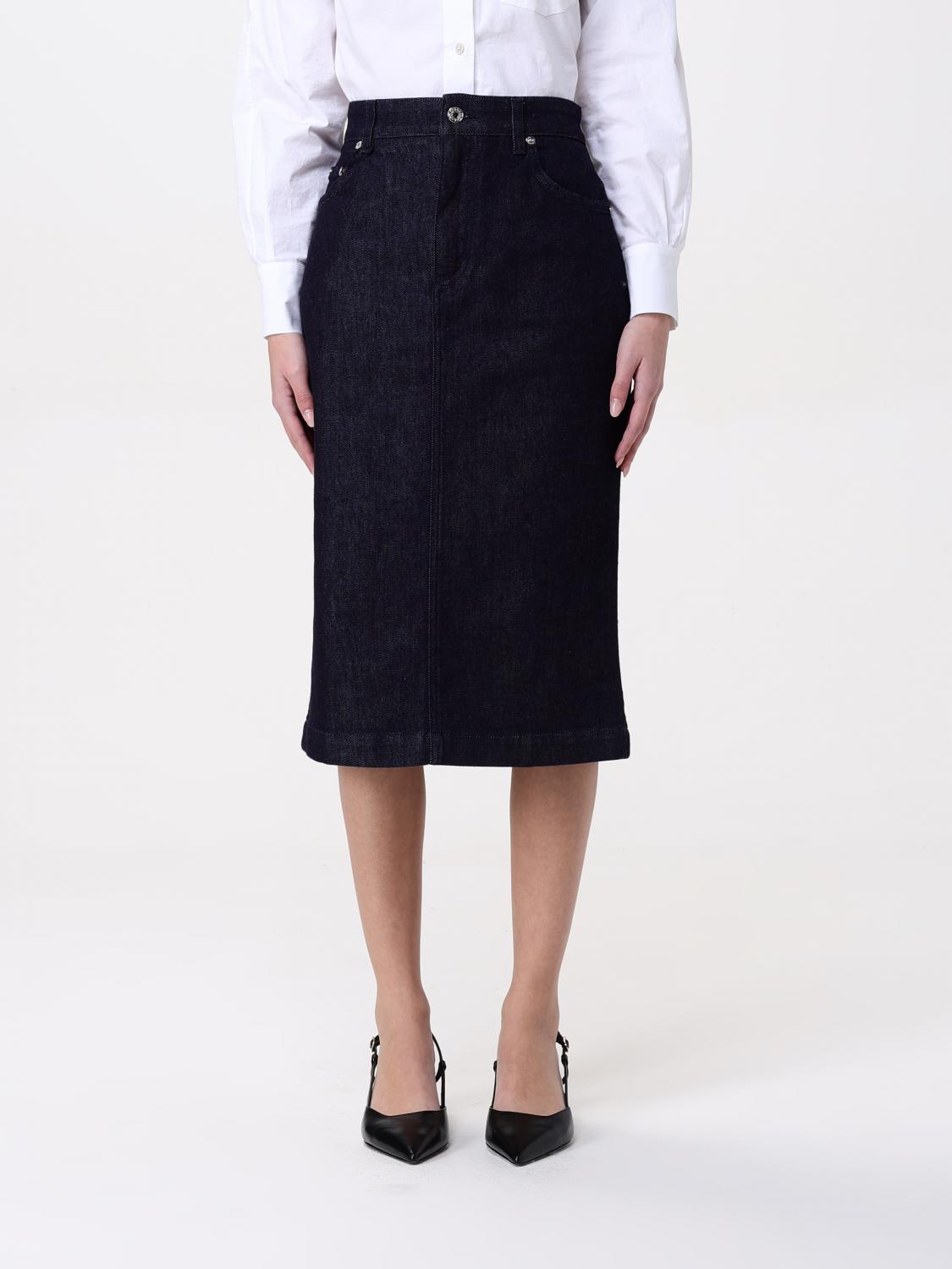 Dolce & Gabbana Denim Pencil Midi Skirt In Blue