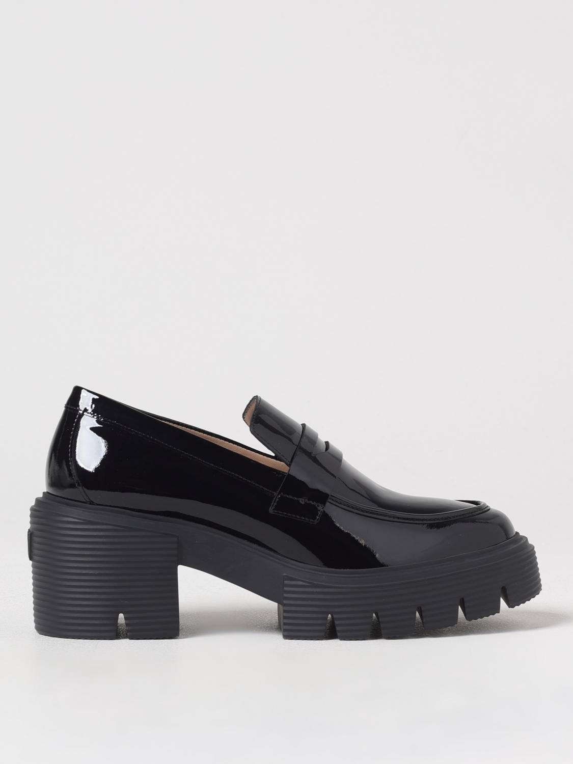 Stuart Weitzman Soho 60mm Platform Leather Loafers In Black