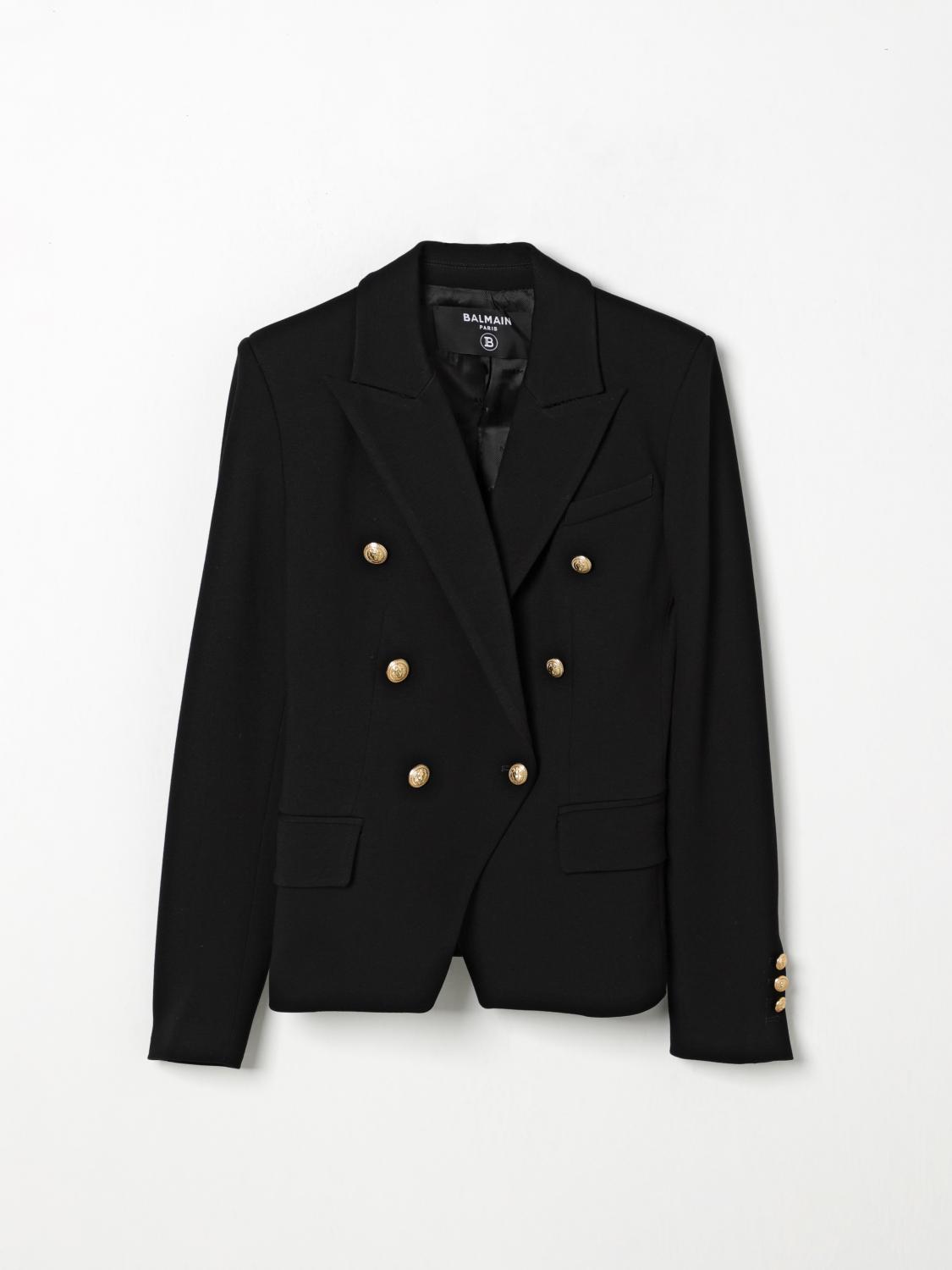 Balmain Double-breasted Blazer In Black