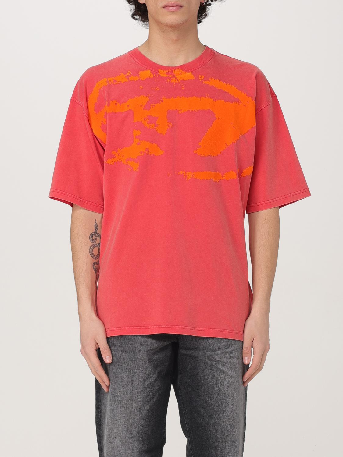 Diesel ® T-boxt-r21 Flocked Logo T-shirt In Red