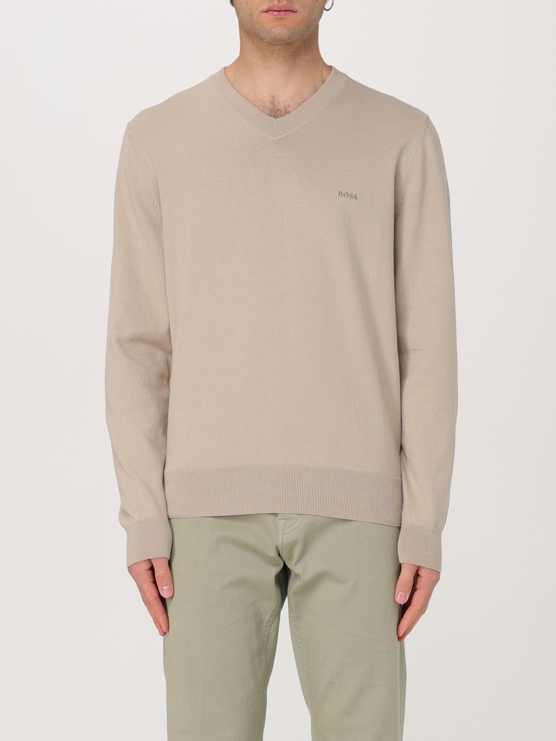Hugo Boss Sweater Boss Men Color Beige In Beige