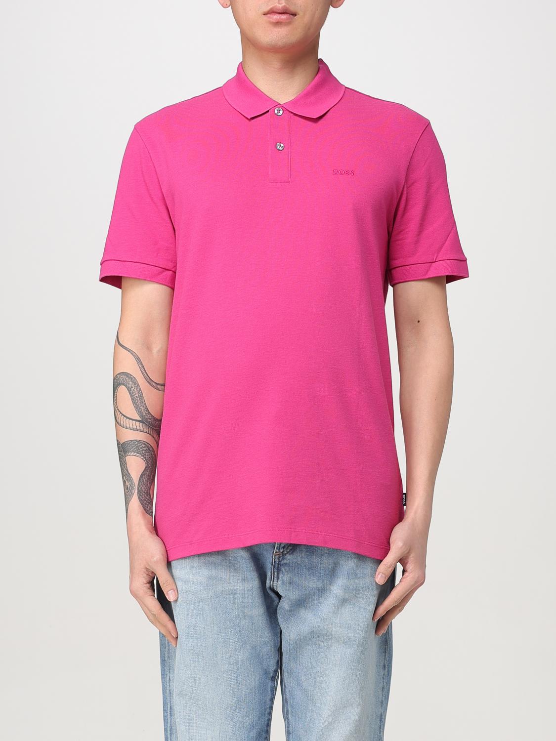 Shop Hugo Boss Polo Shirt Boss Men Color Fuchsia