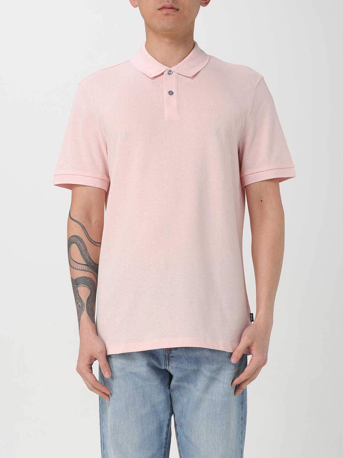 Hugo Boss Logo-embroidered Cotton Polo Shirt In Pink