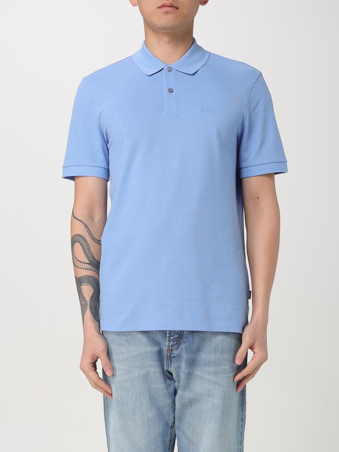 Hugo Boss Polo Shirt Boss Men Color Sky Blue In Sky Blue