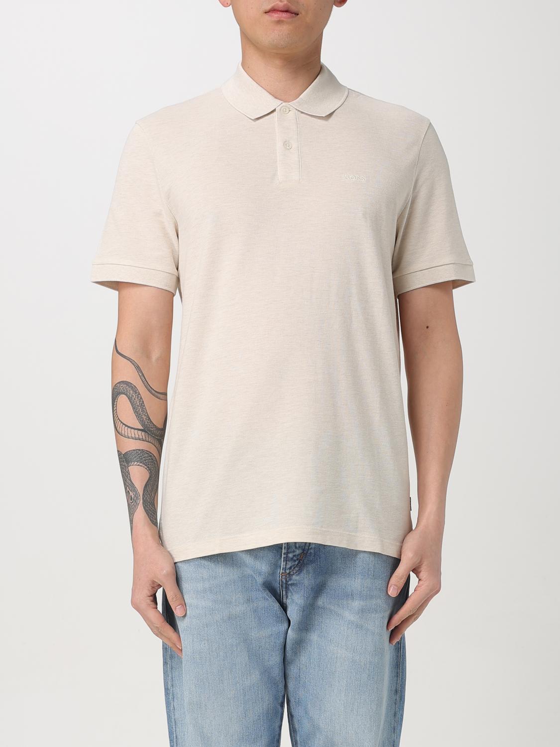 Hugo Boss Polo Shirt Boss Men Color Beige In Beige