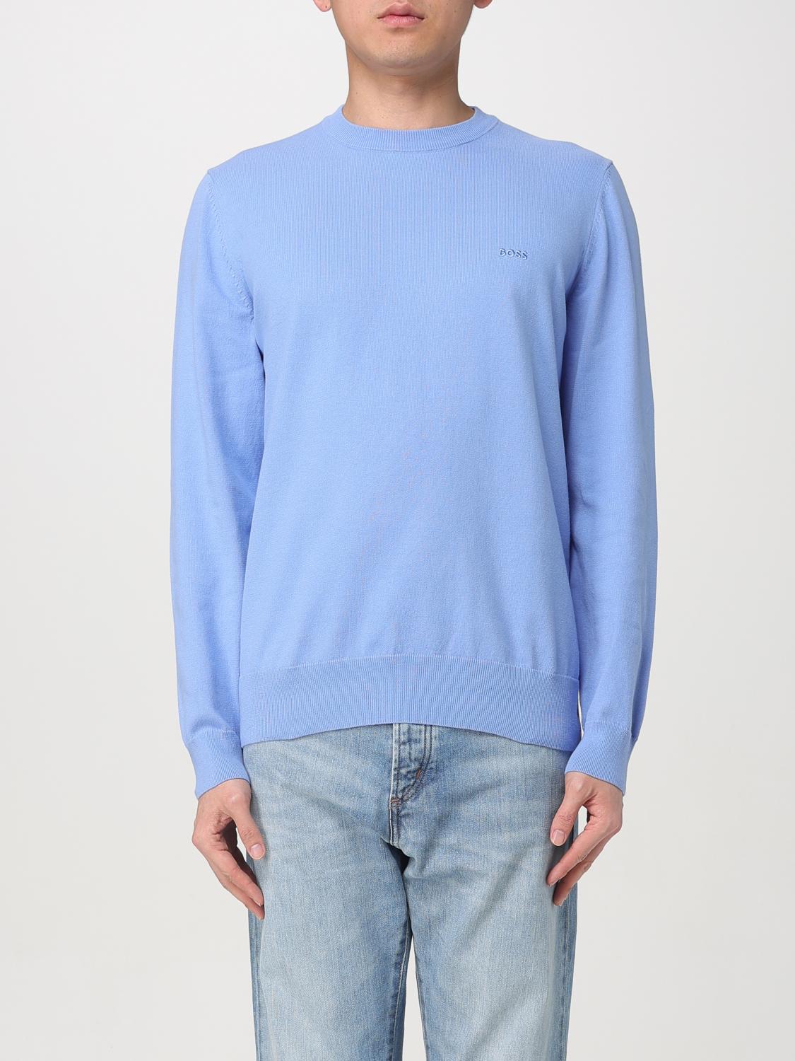 Hugo Boss Sweater Boss Men Color Sky Blue In Blue