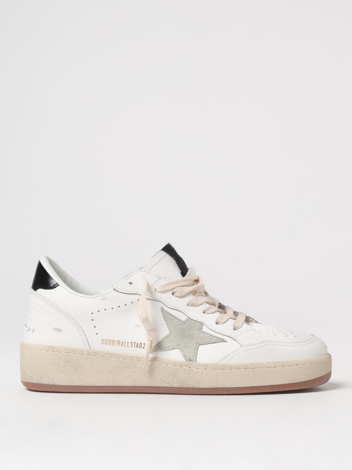Golden Goose 'ballstar 2' White Low Top Sneakers With Star Patch On The Side And Contrasting Heel In White