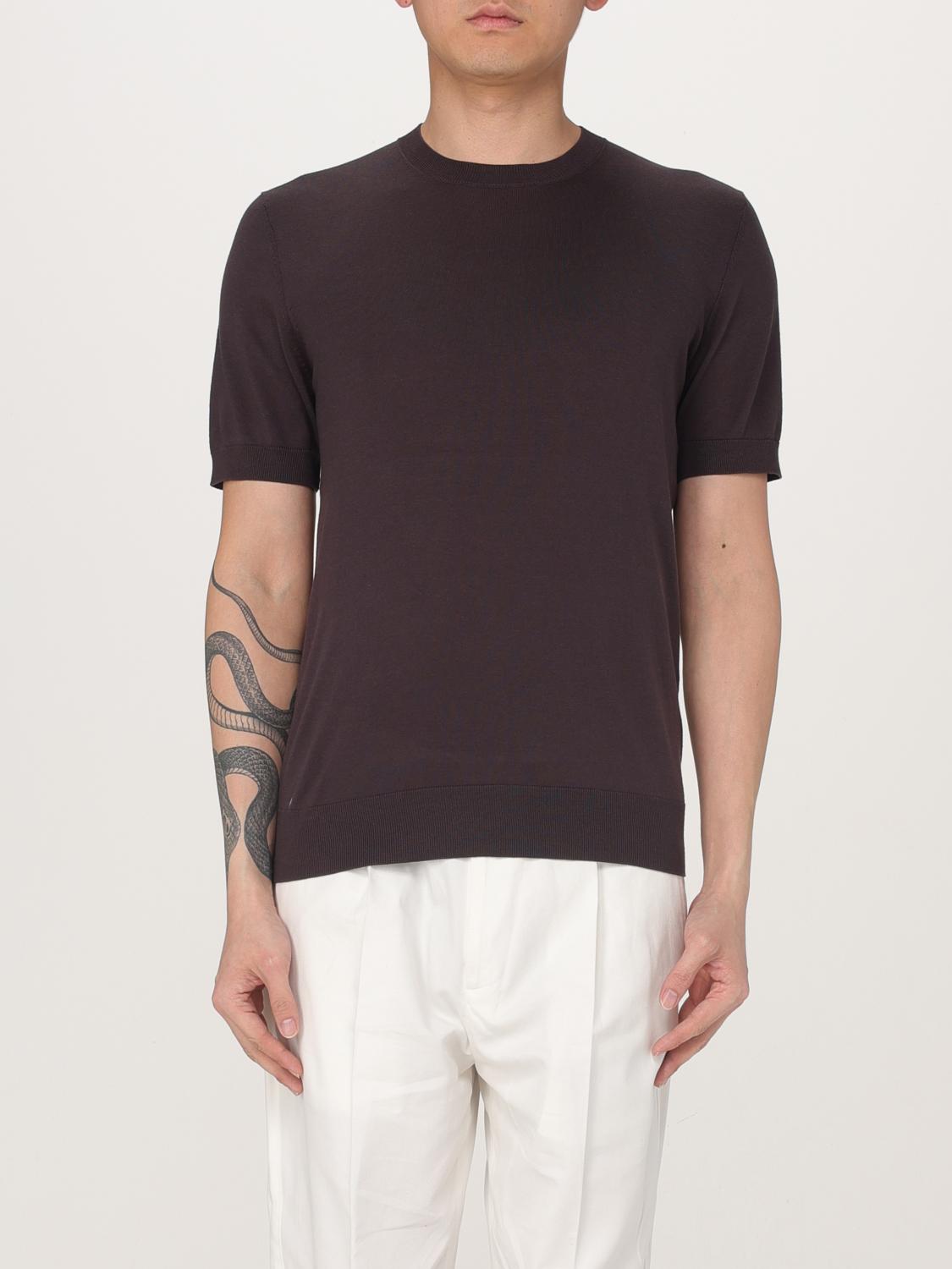 Shop Paolo Pecora T-shirt Men Color Brown