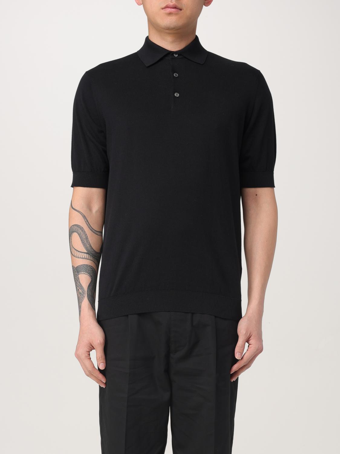 Lardini Knitted Polo. In Black