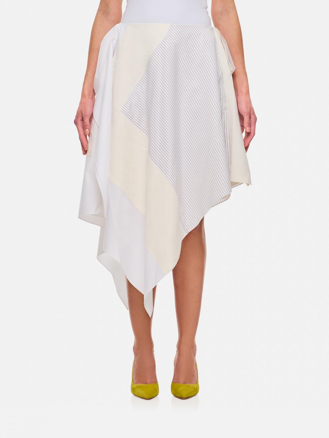 Jw Anderson Asymmetric Patchwork Skirt In Grau