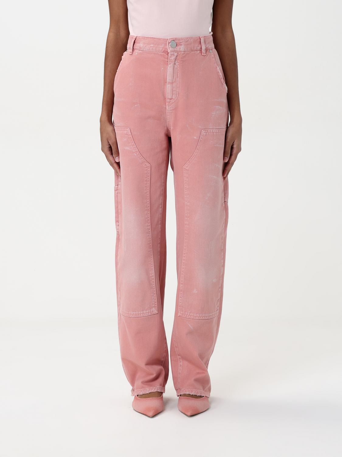 Pinko Praia Worker Denim Trouser In Pink