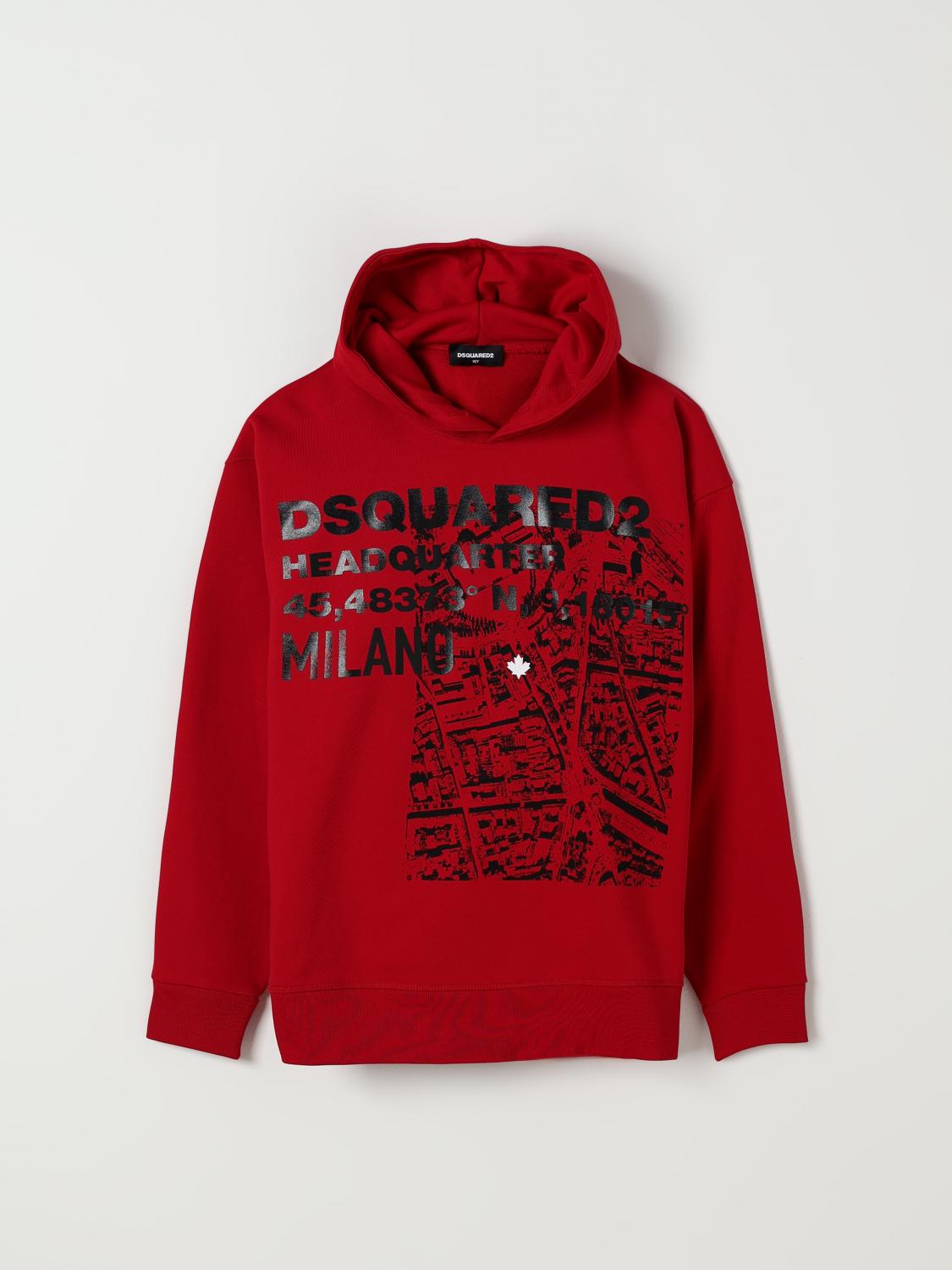 Dsquared2 Graphic-print Cotton Hoodie In Red