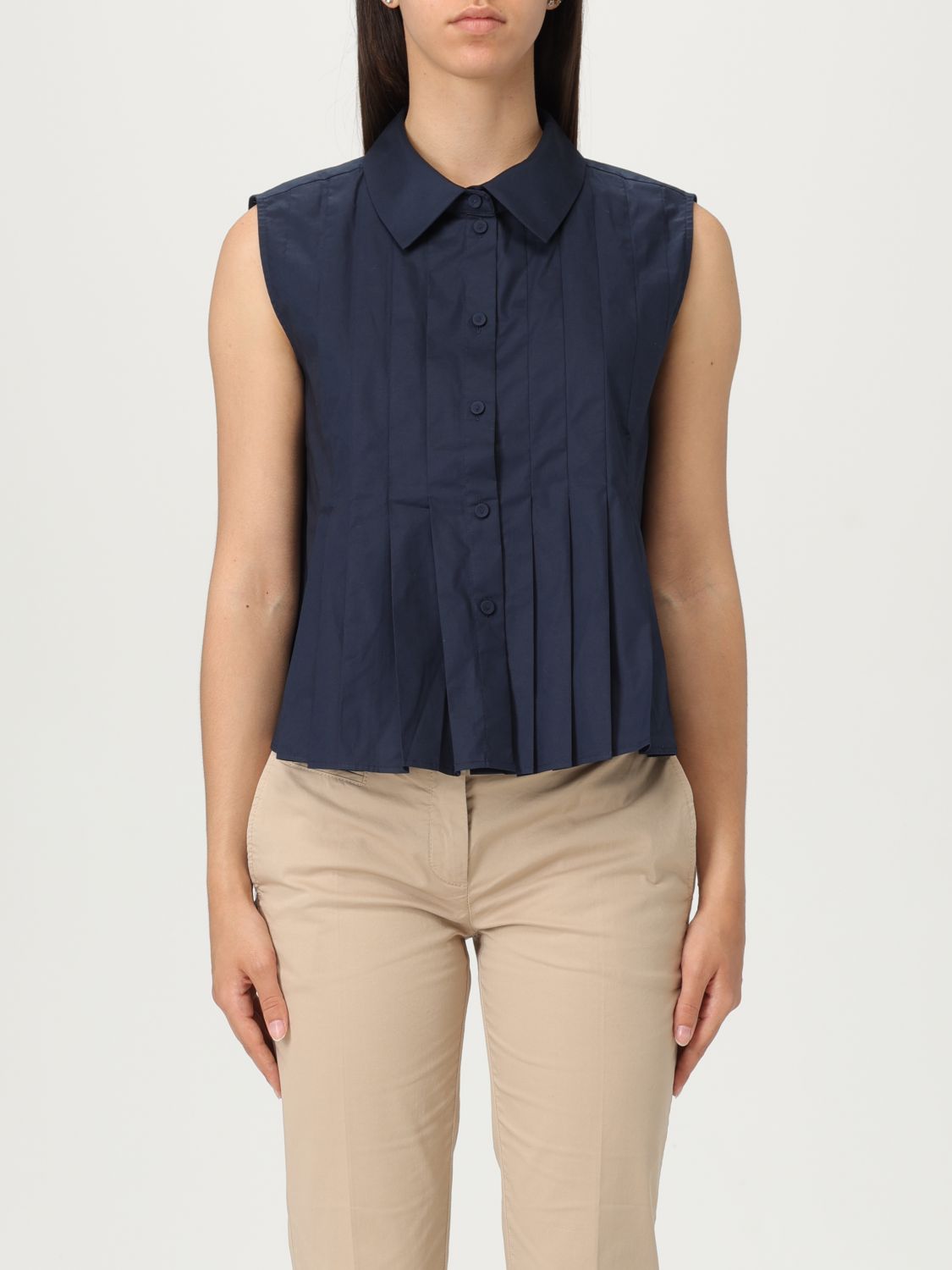 Shop Twinset Shirt Woman Color Blue