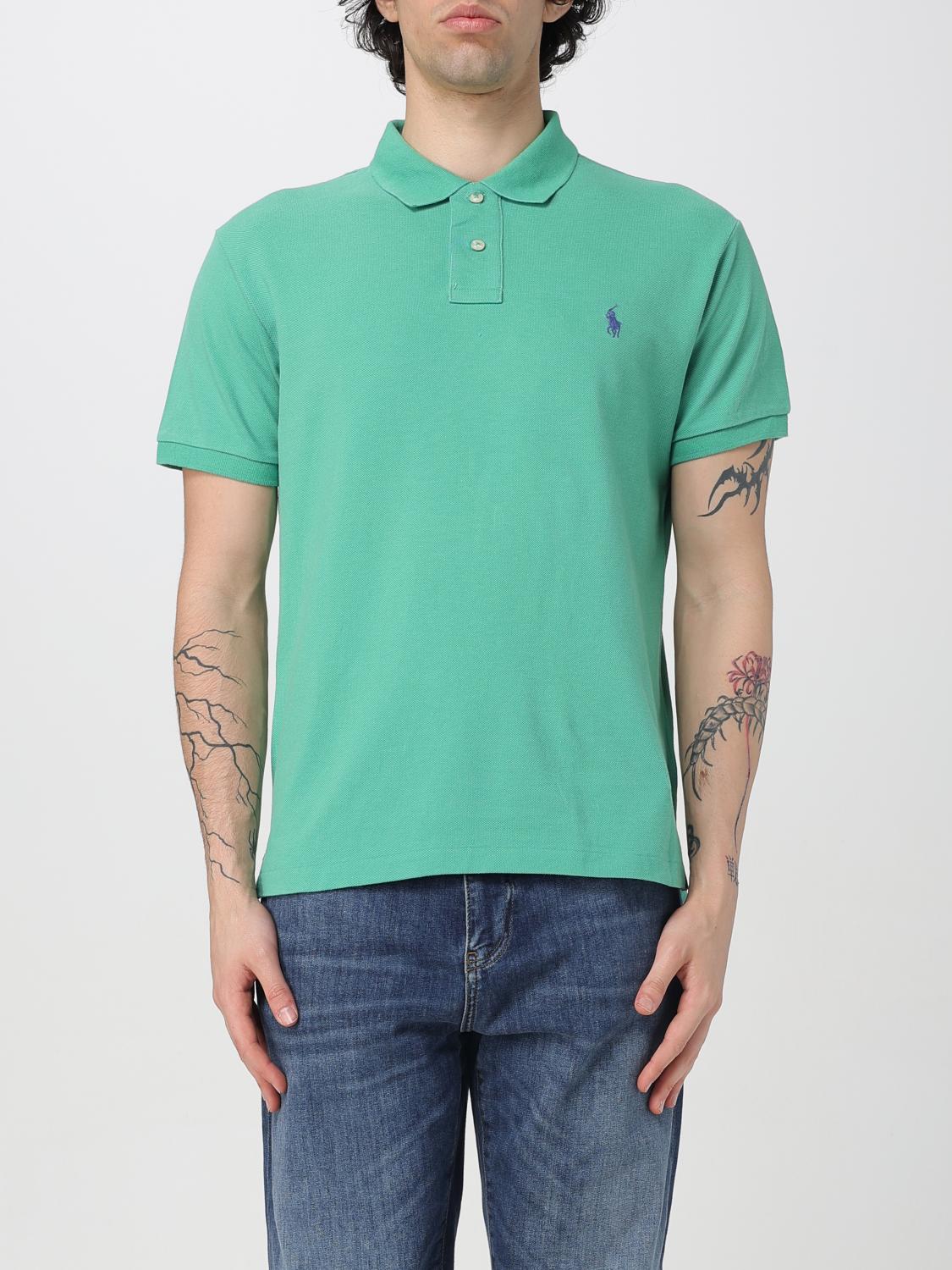 Polo Ralph Lauren Polo Shirt Men Color Green In Grasgrün