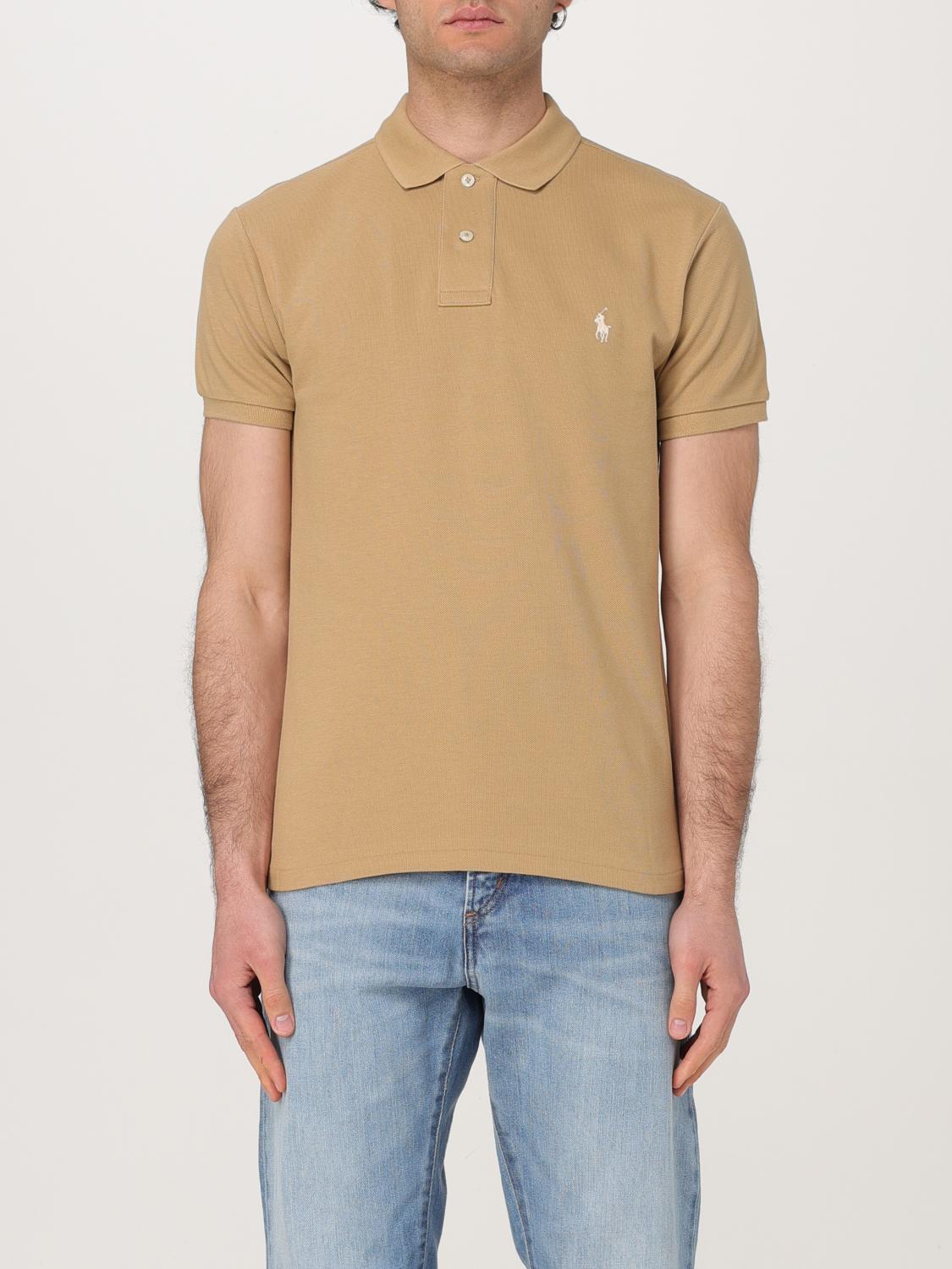 Polo Ralph Lauren Two-button Cotton Polo With Logo In Coffee