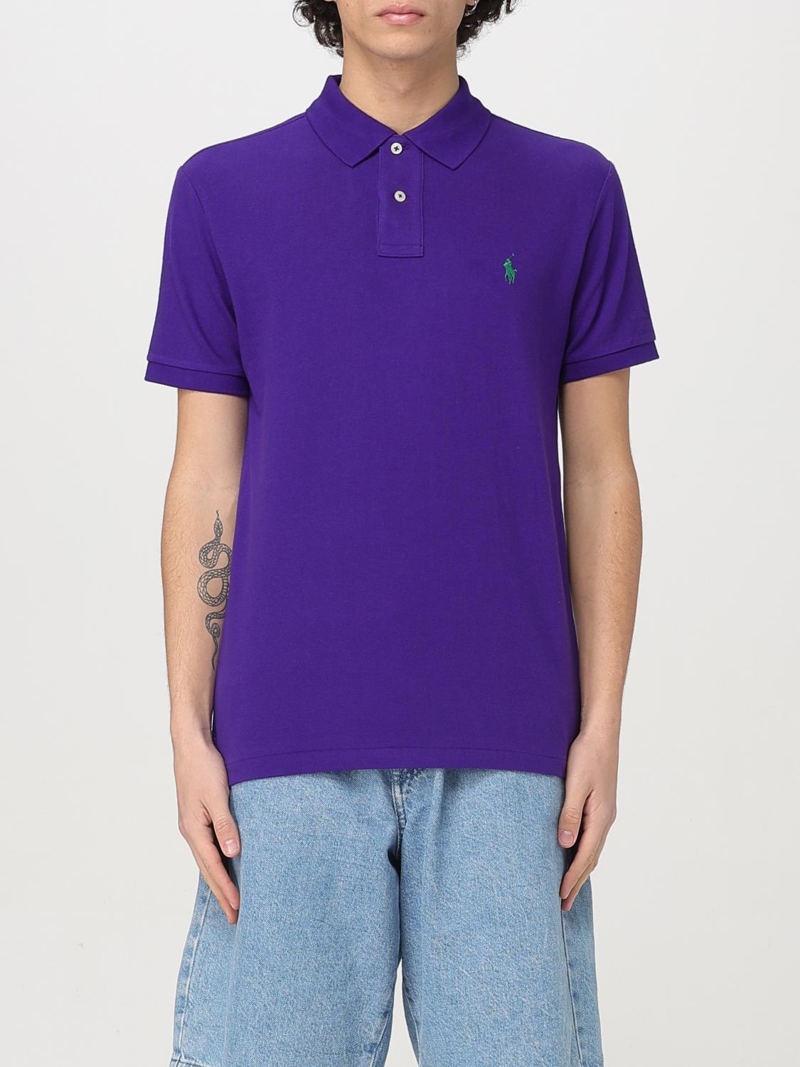 Polo Ralph Lauren Polo Shirt Men Color Violet In Violet