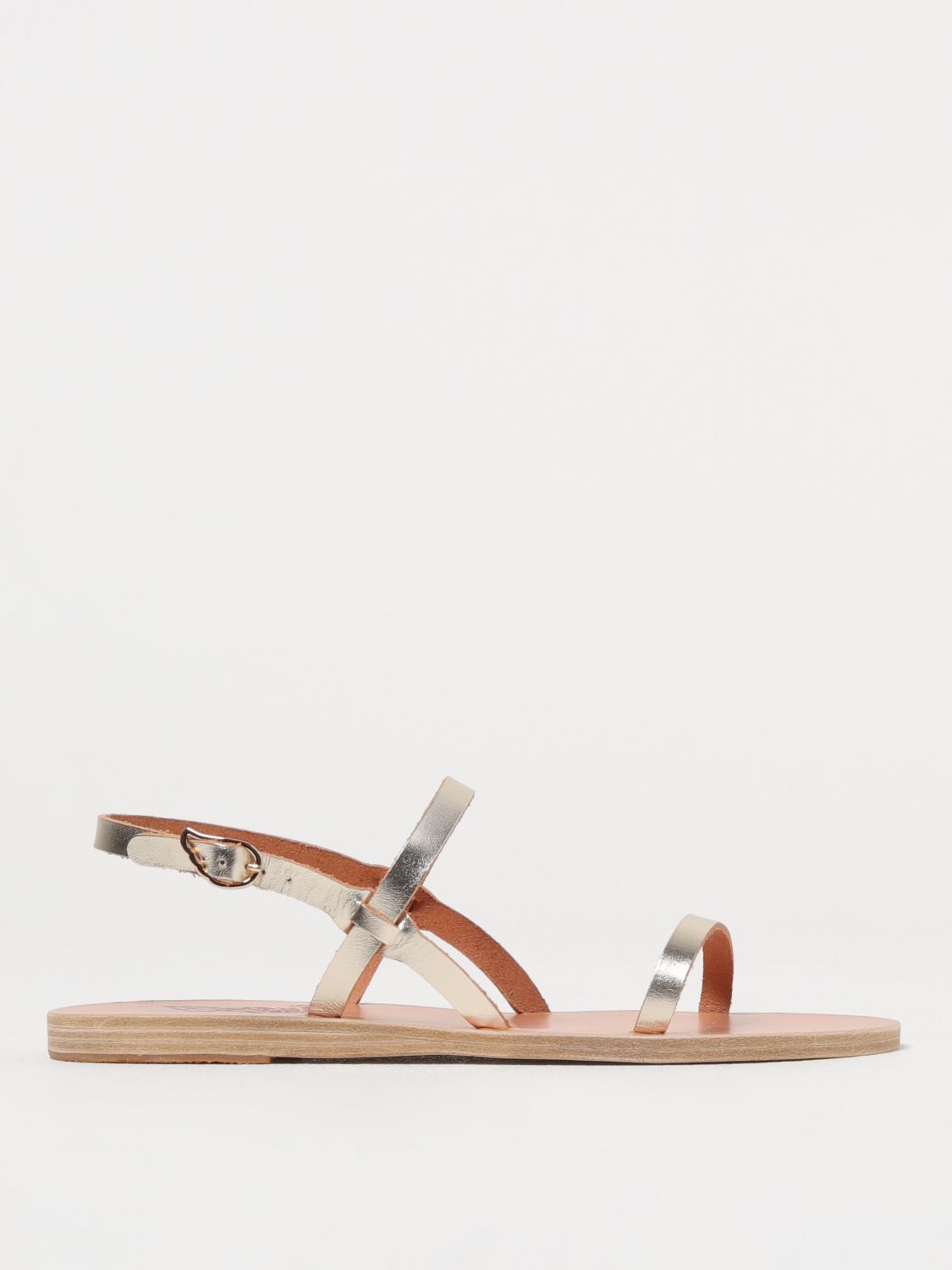 Ancient Greek Sandal Flat Sandals  Woman Color Gold In Gold