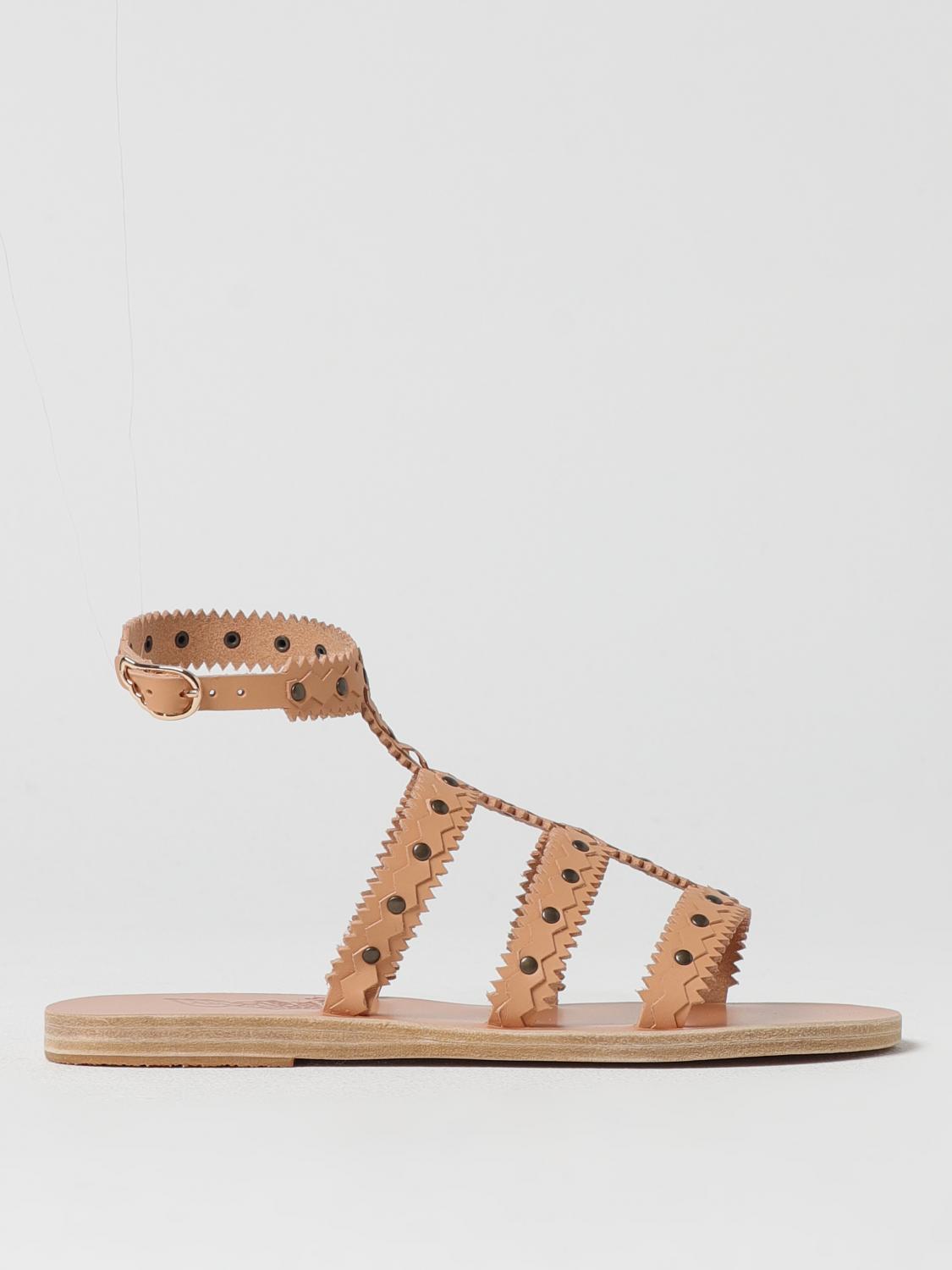 Ancient Greek Sandal Flat Sandals Woman Color Beige In Beige