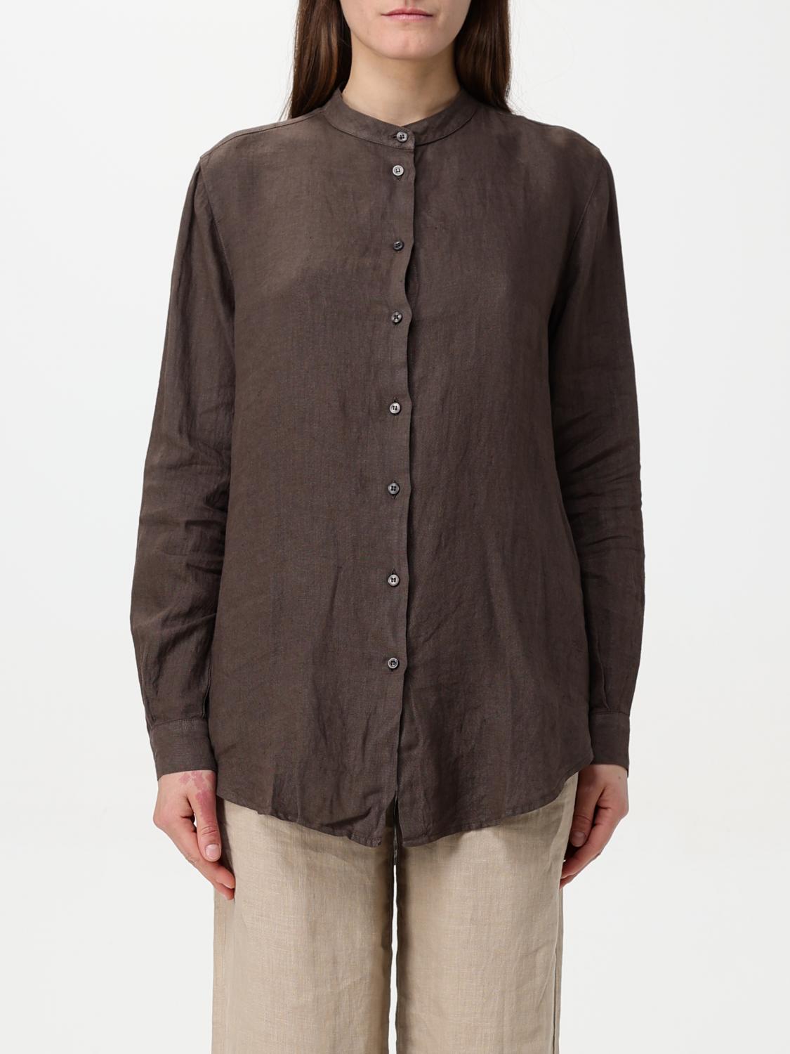 Fay Linen Shirt In Brown
